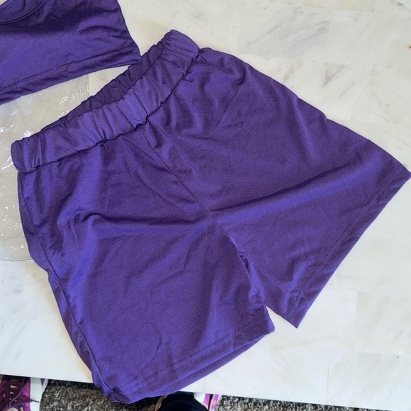 PURPLE cotton lounge/gym SET ( top & bottom ). - Picture 4 of 4